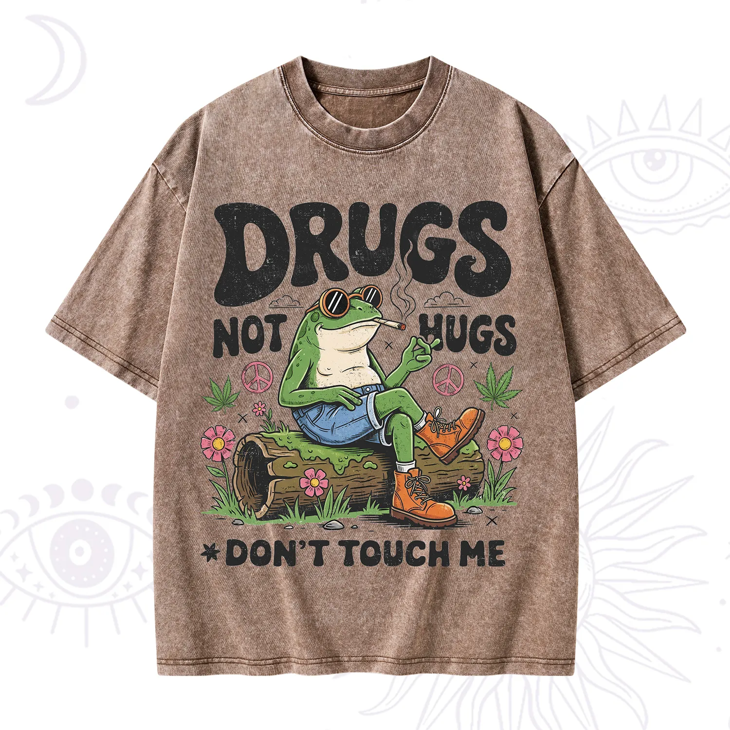 Purplehecate Drugs Not Hugs Washed T-Shirt