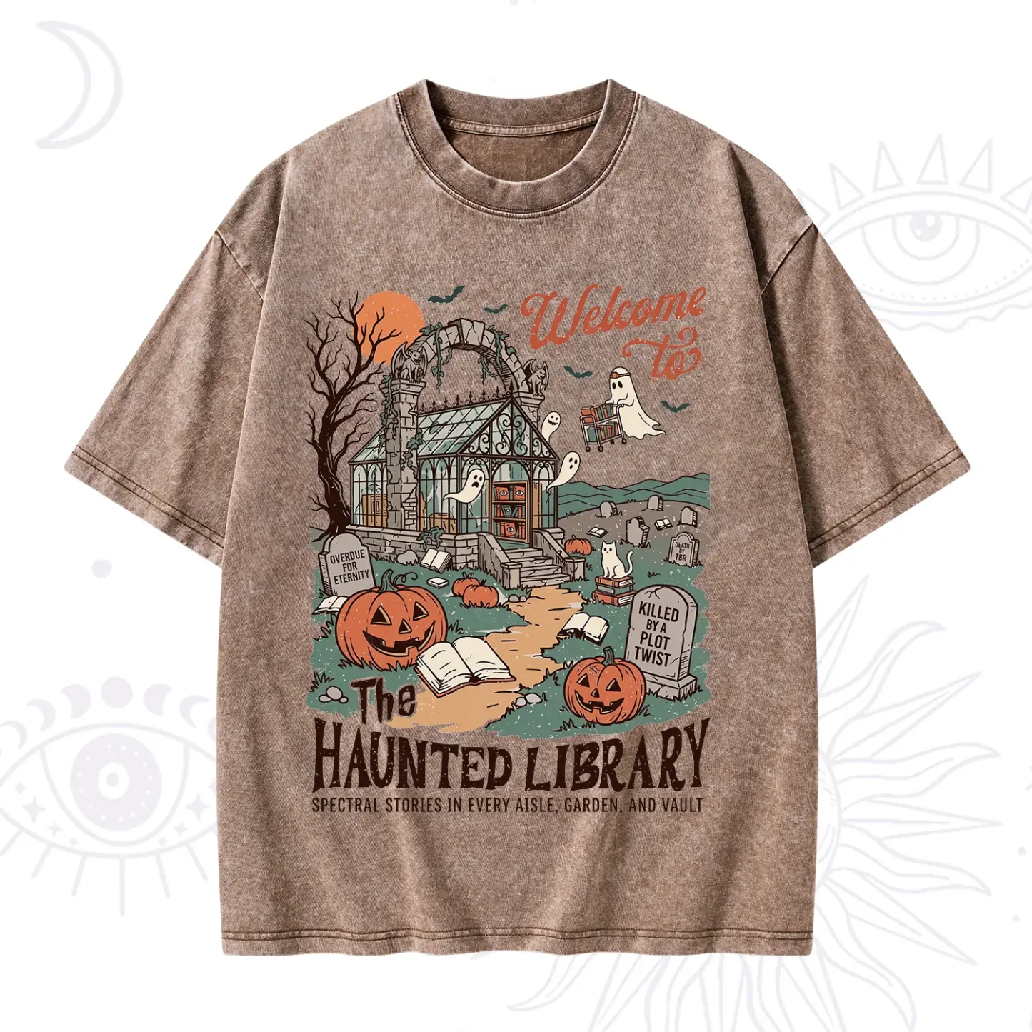 Purplehecate Welcome to the Haunted Library Washed T-Shirt