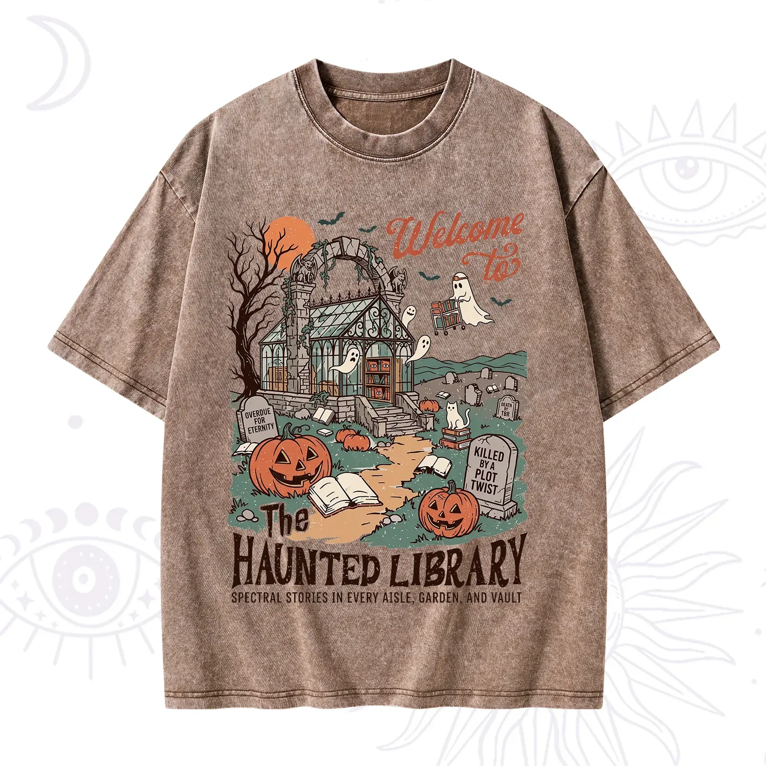 Purplehecate Welcome to the Haunted Library Washed T-Shirt