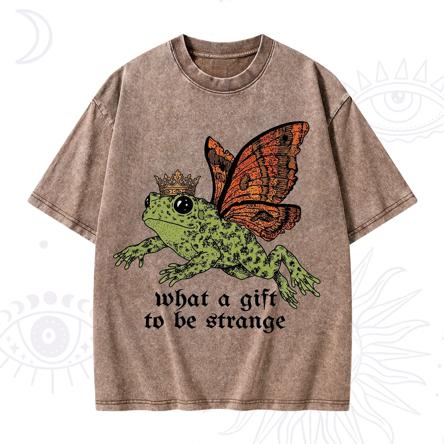 Purplehecate What a Gift to Be Strange Frog Washed T-Shirt