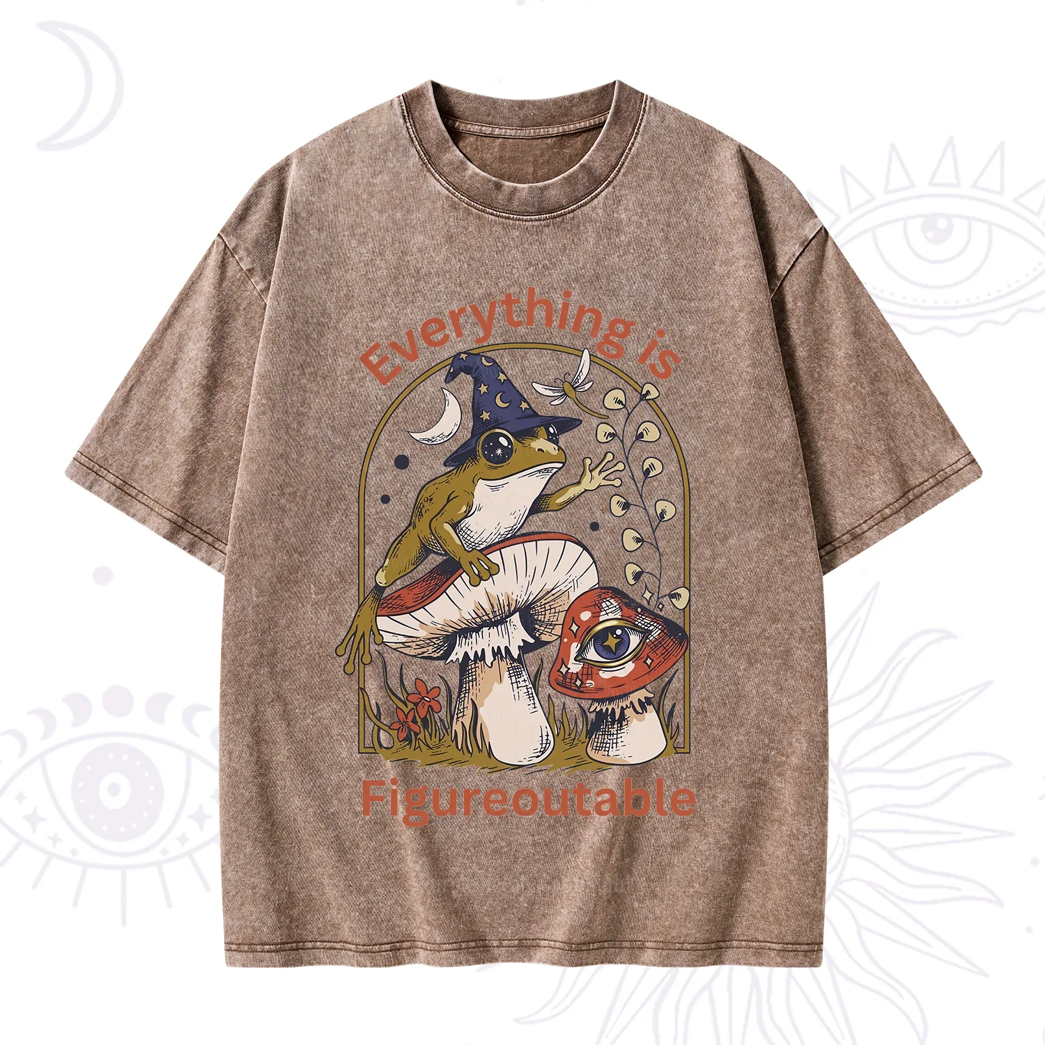 Purplehecate Everything Is Figureoutable Frog Washed T-Shirt