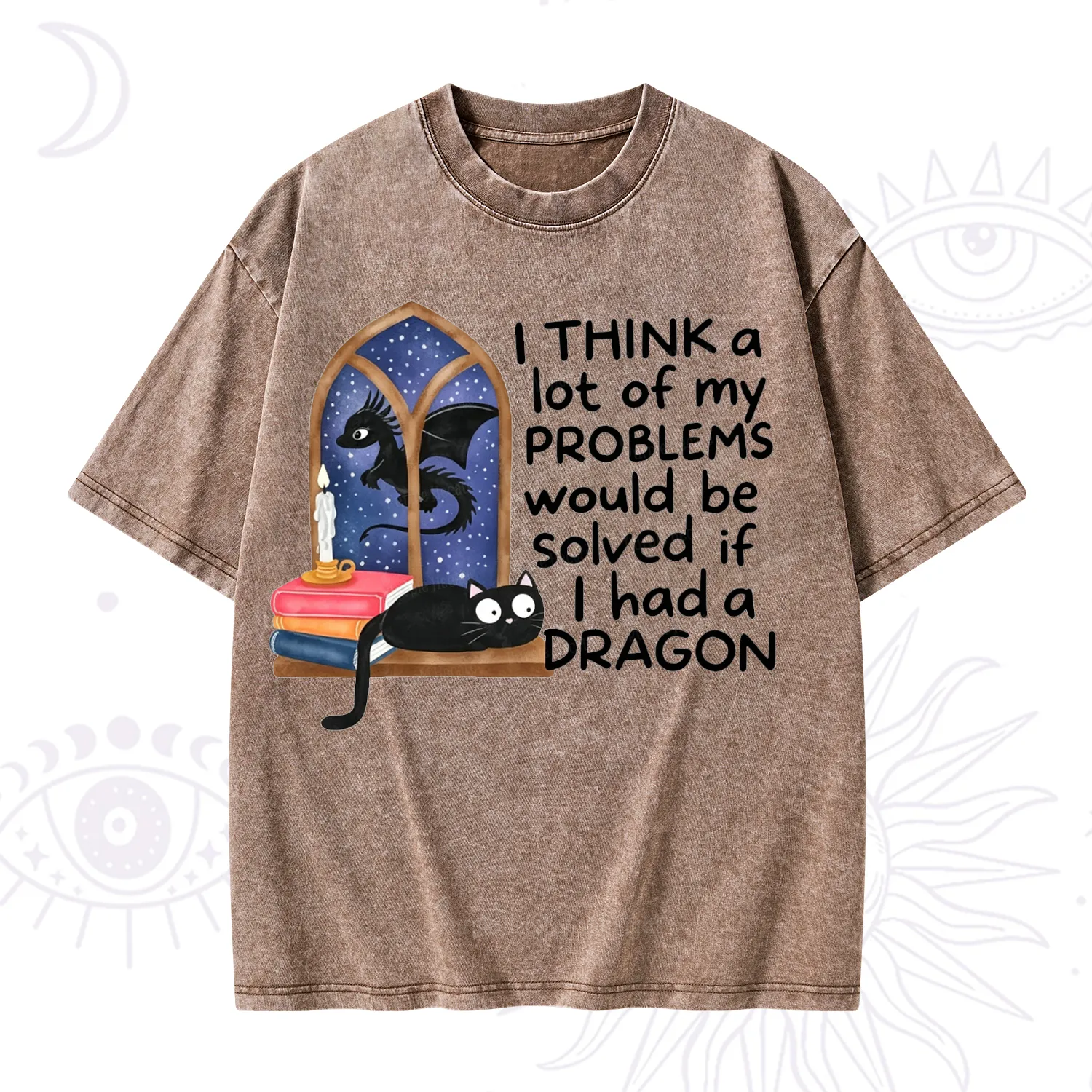 Purplehecate I Think A Lot Of My Problems Would Be Solved If I Had a Dragon Washed T-Shirt