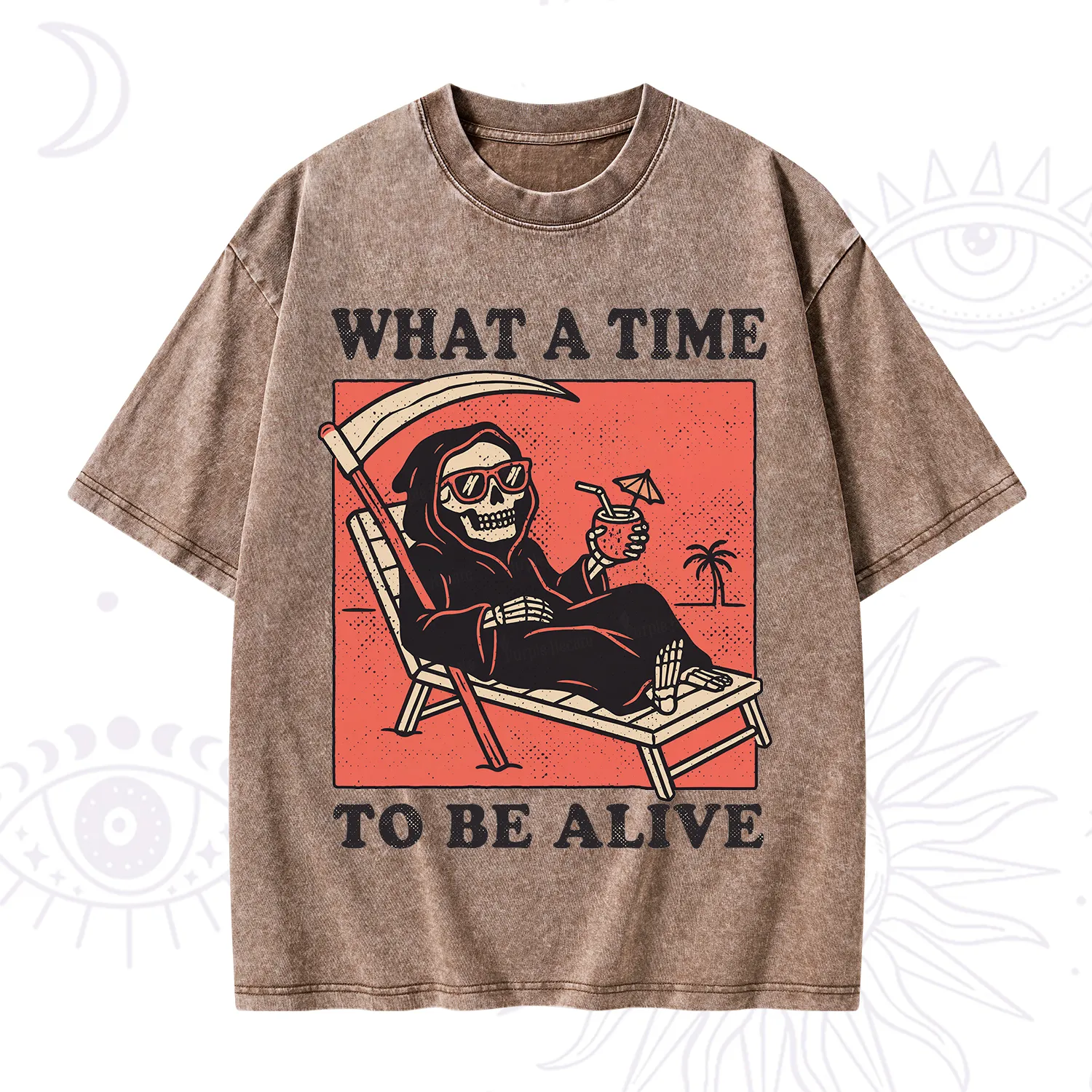 Purplehecate What A Time To Be Alive Washed T-Shirt