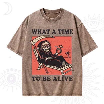 Purplehecate What A Time To Be Alive Washed T-Shirt