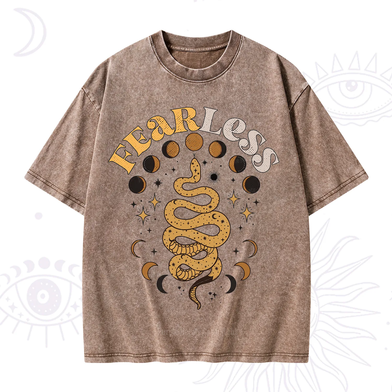 Purplehecate Fearless Serpent of the Moon Phases Washed T-Shirt