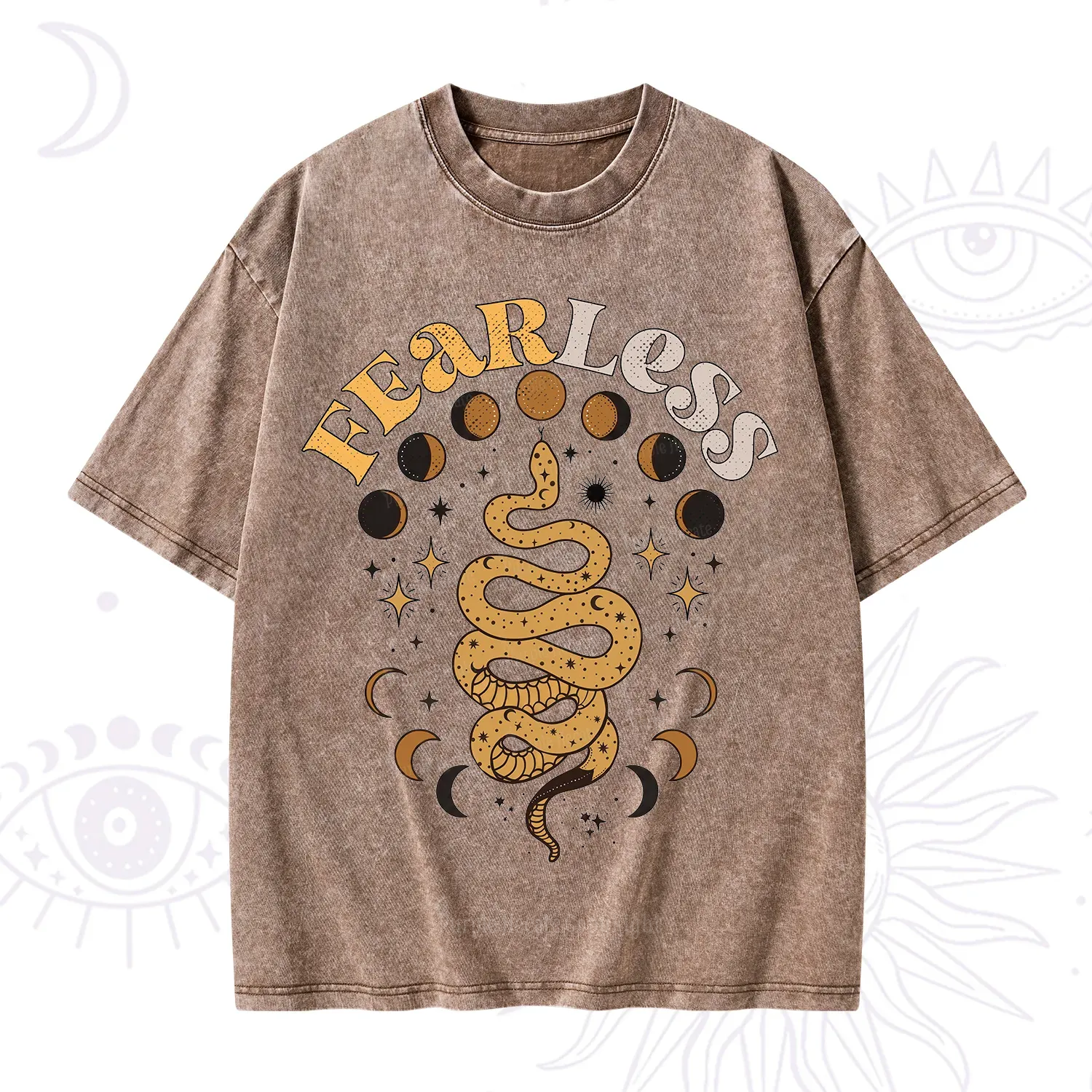 Purplehecate Fearless Serpent of the Moon Phases Washed T-Shirt