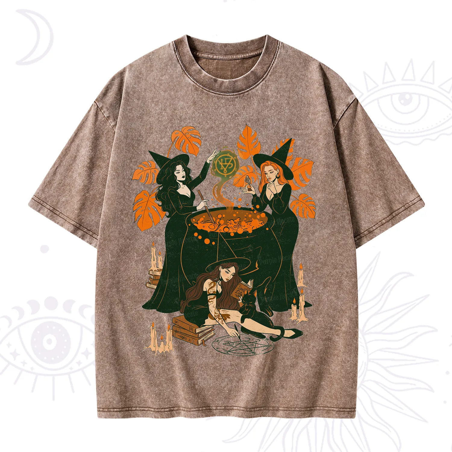 Purplehecate Midnight Potion Ritual Halloween Washed T-Shirt