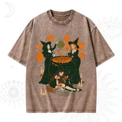Purplehecate Midnight Potion Ritual Halloween Washed T-Shirt