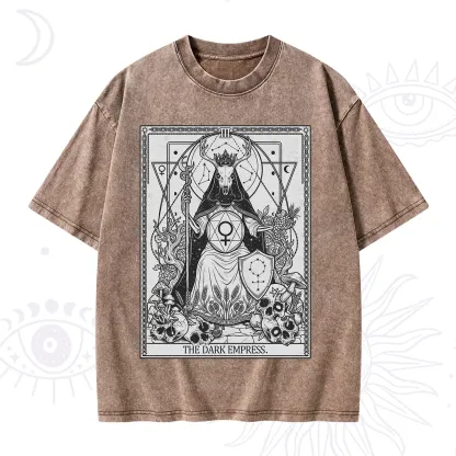Purplehecate The Dark Empress Tarot Washed T-Shirt