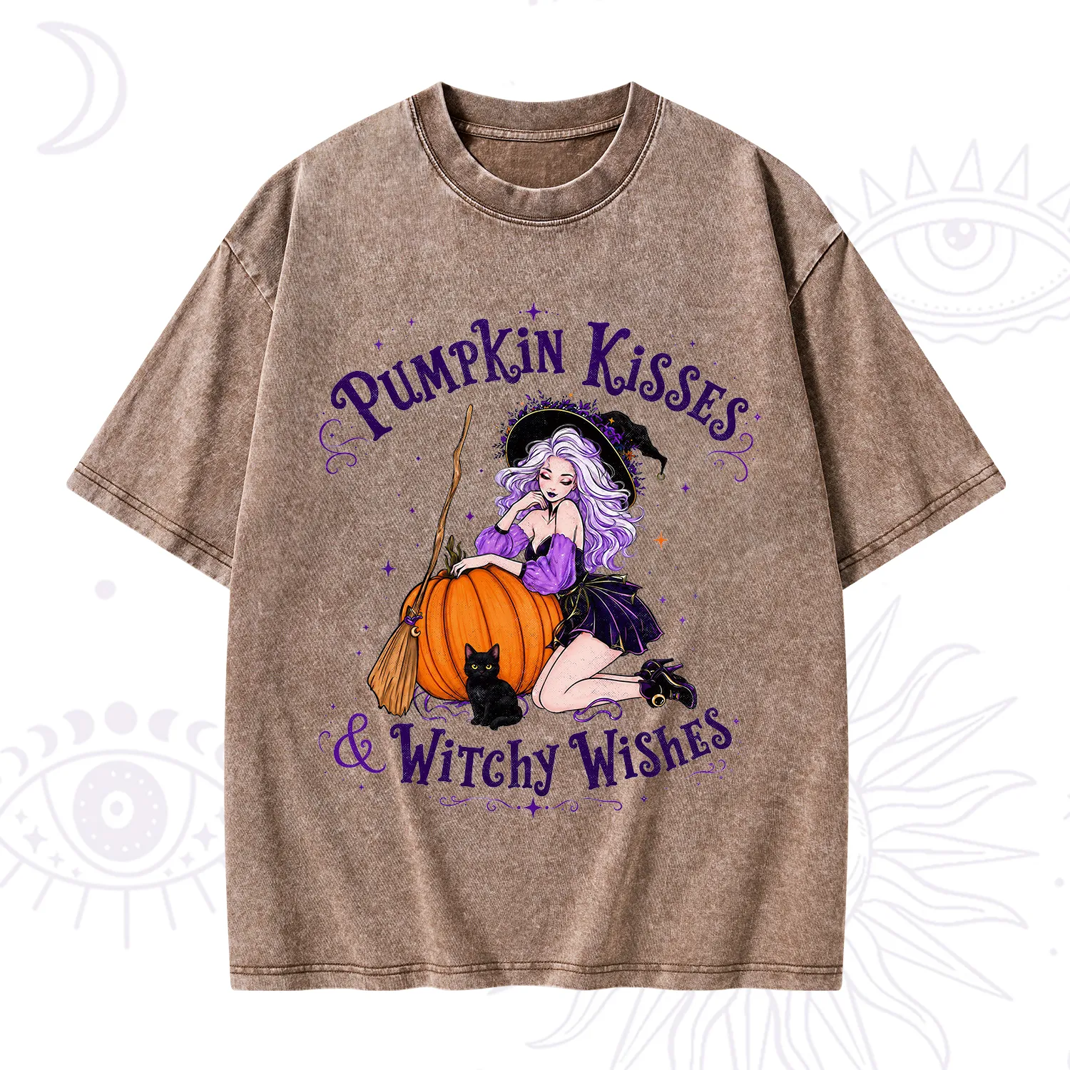 Purplehecate Pumpkin Kisses & Witchy Wishes Washed T-Shirt
