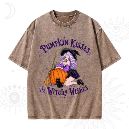 Purplehecate Pumpkin Kisses & Witchy Wishes Washed T-Shirt