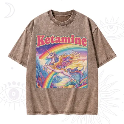 Purplehecate Ketamine Rainbow Unicorn Washed T-Shirt