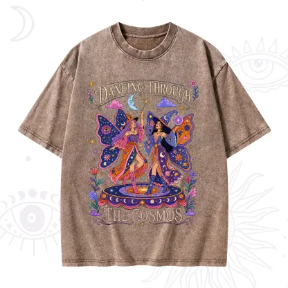 Purplehecate Dancing Through the Cosmos Washed T-Shirt
