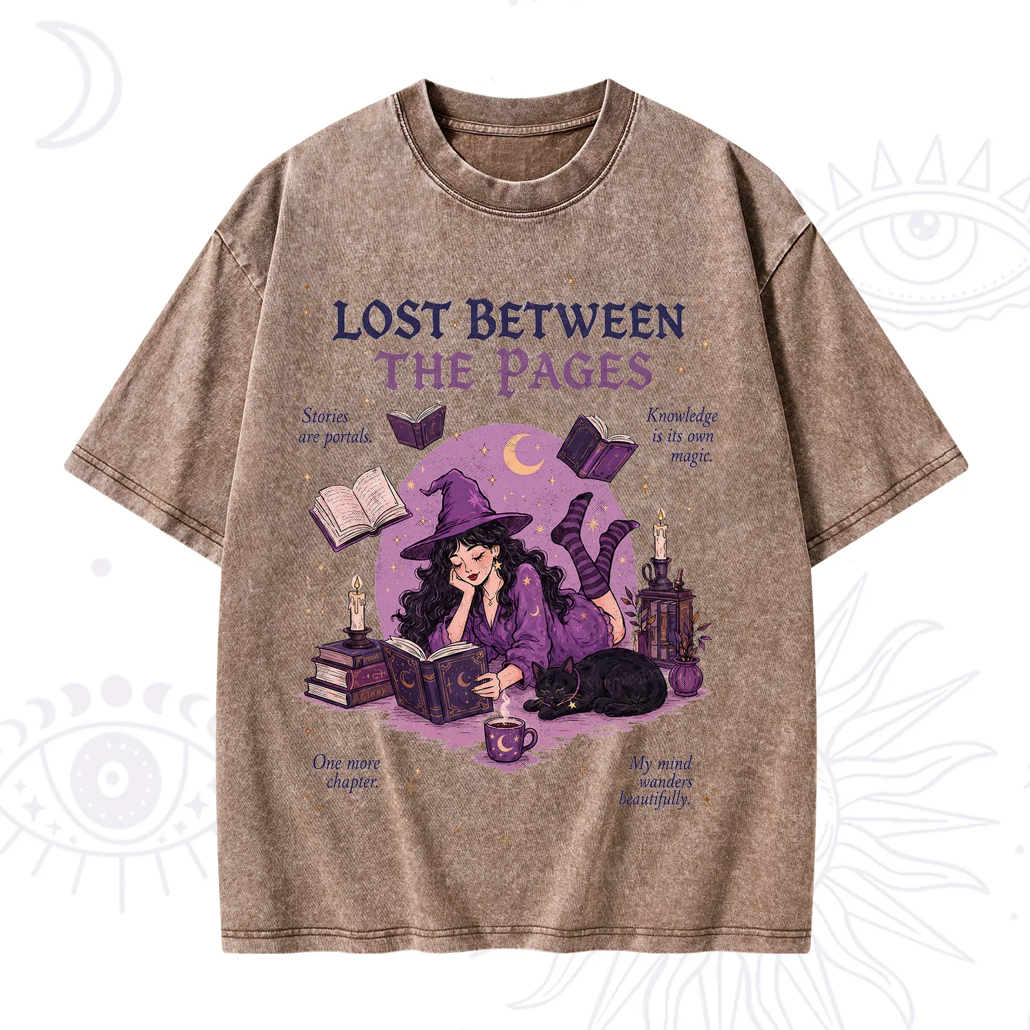 Purplehecate Lost Between the Pages Washed T-Shirt