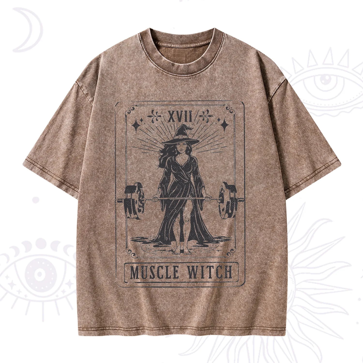 Purplehecate The Muscle With Tarot Washed T-Shirt