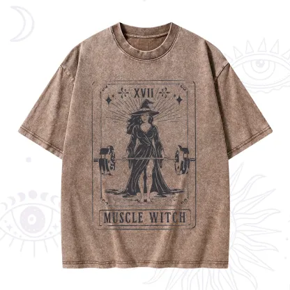 Purplehecate The Muscle With Tarot Washed T-Shirt