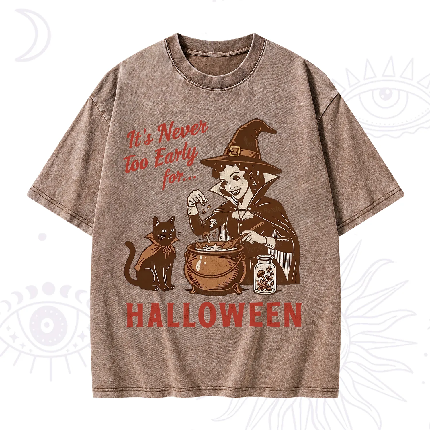 Purplehecate Never too Early for Halloween Washed T-Shirt