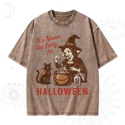 Purplehecate Never too Early for Halloween Washed T-Shirt