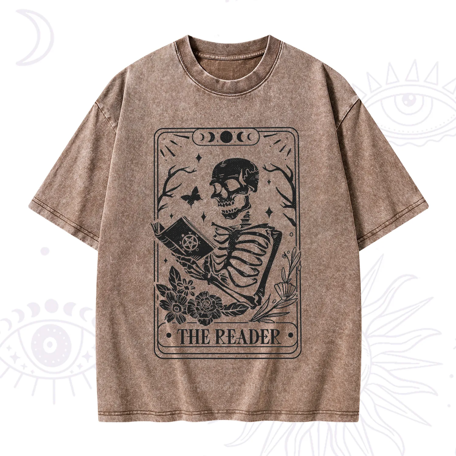 Purplehecate The Reader Tarot Card Washed T-Shirt