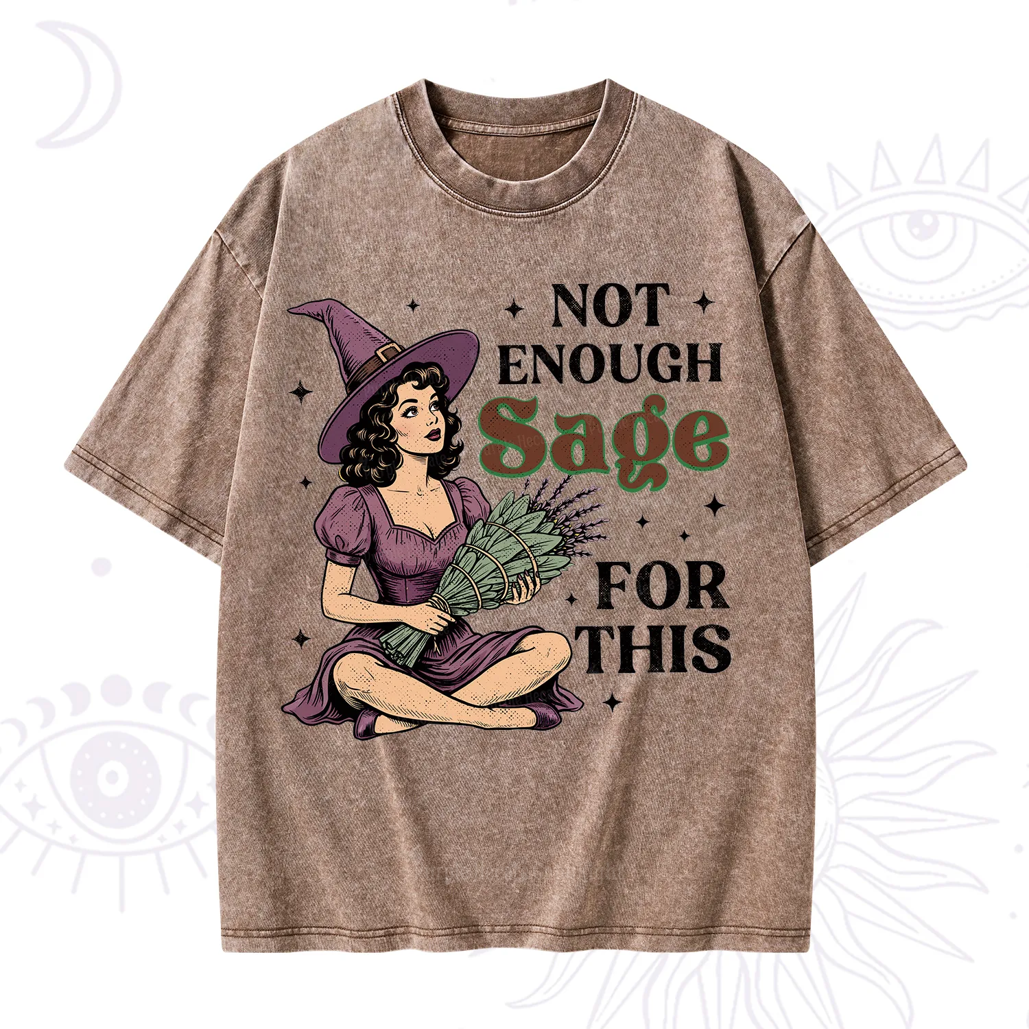 Purplehecate Not Enough Sage Witchcore Spiritual Washed T-Shirt