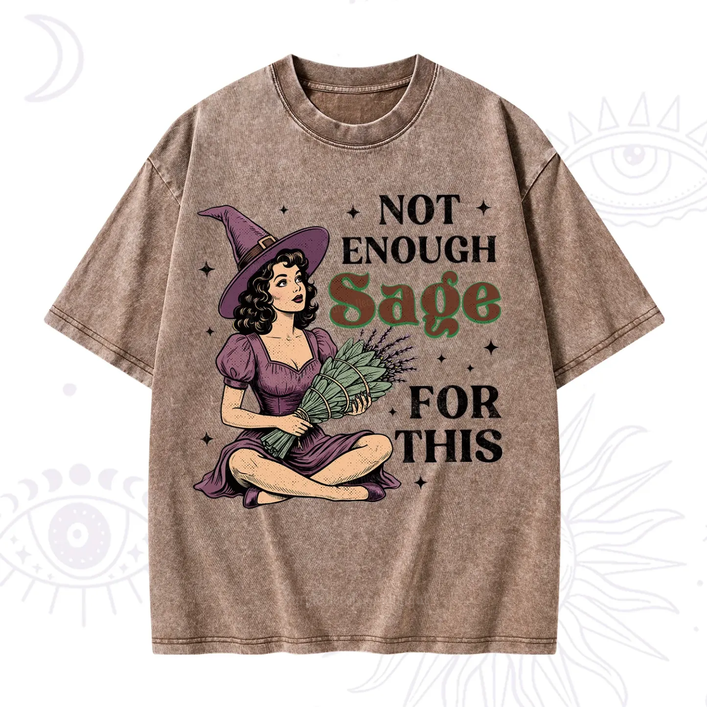 Purplehecate Not Enough Sage Witchcore Spiritual Washed T-Shirt