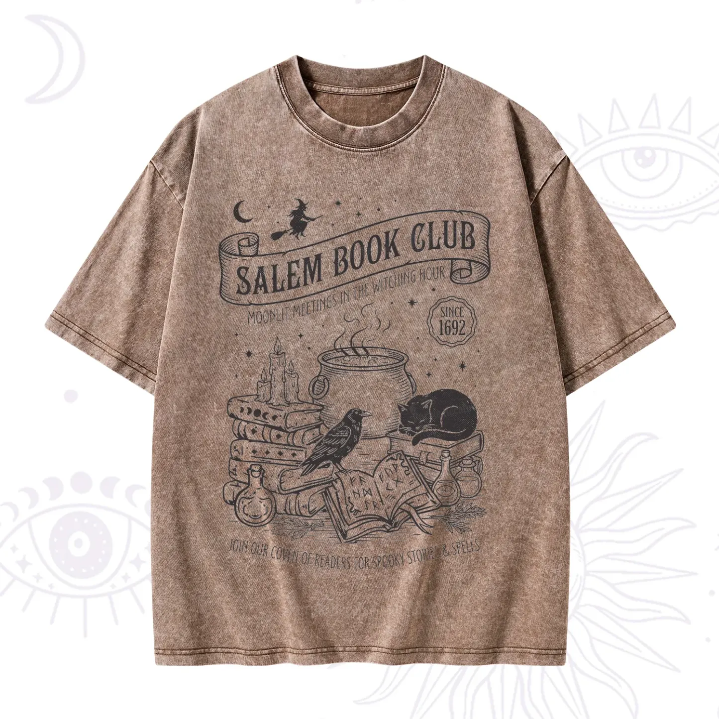 Purplehecate Salem Witch Book Club Washed T-Shirt