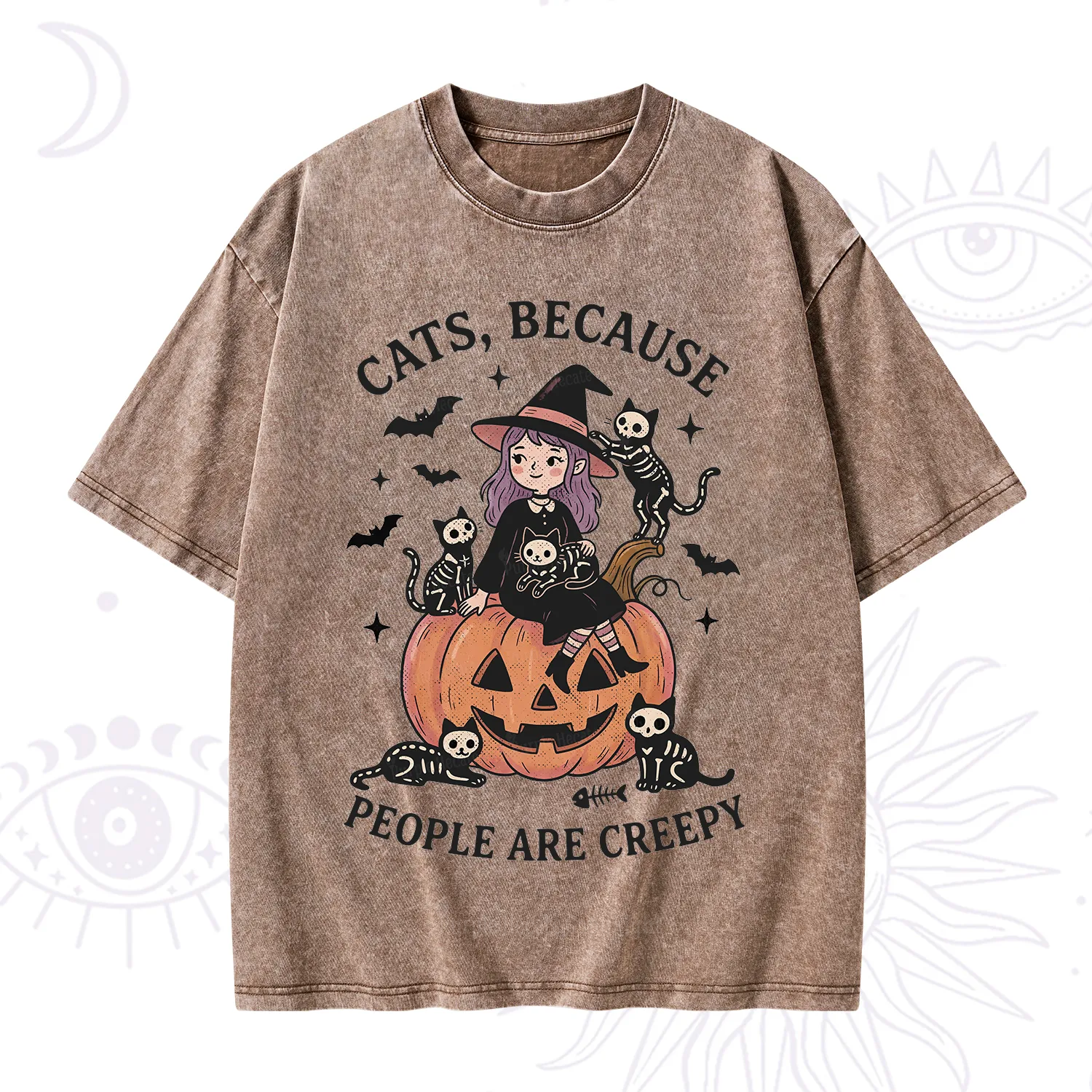 Purplehecate Cats Because People Are Creepy Washed T-Shirt