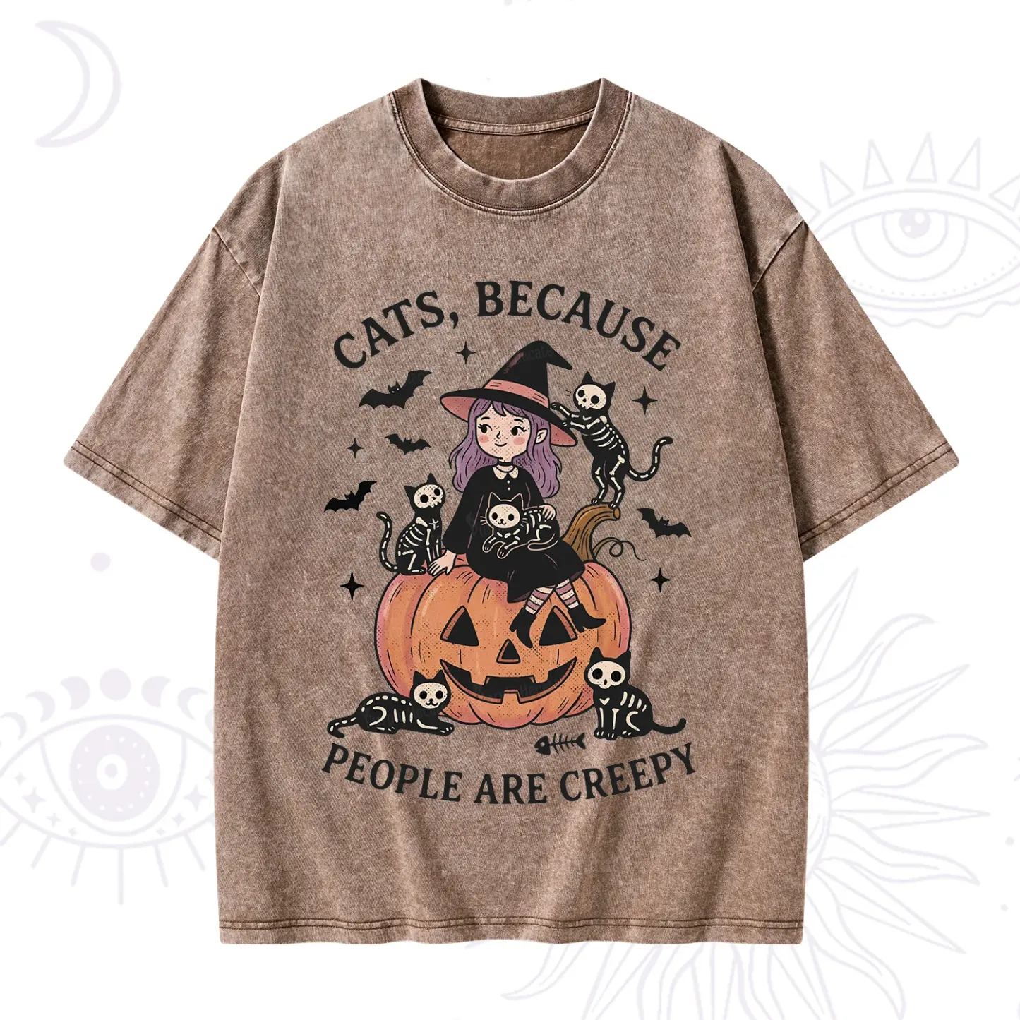Purplehecate Cats Because People Are Creepy Washed T-Shirt