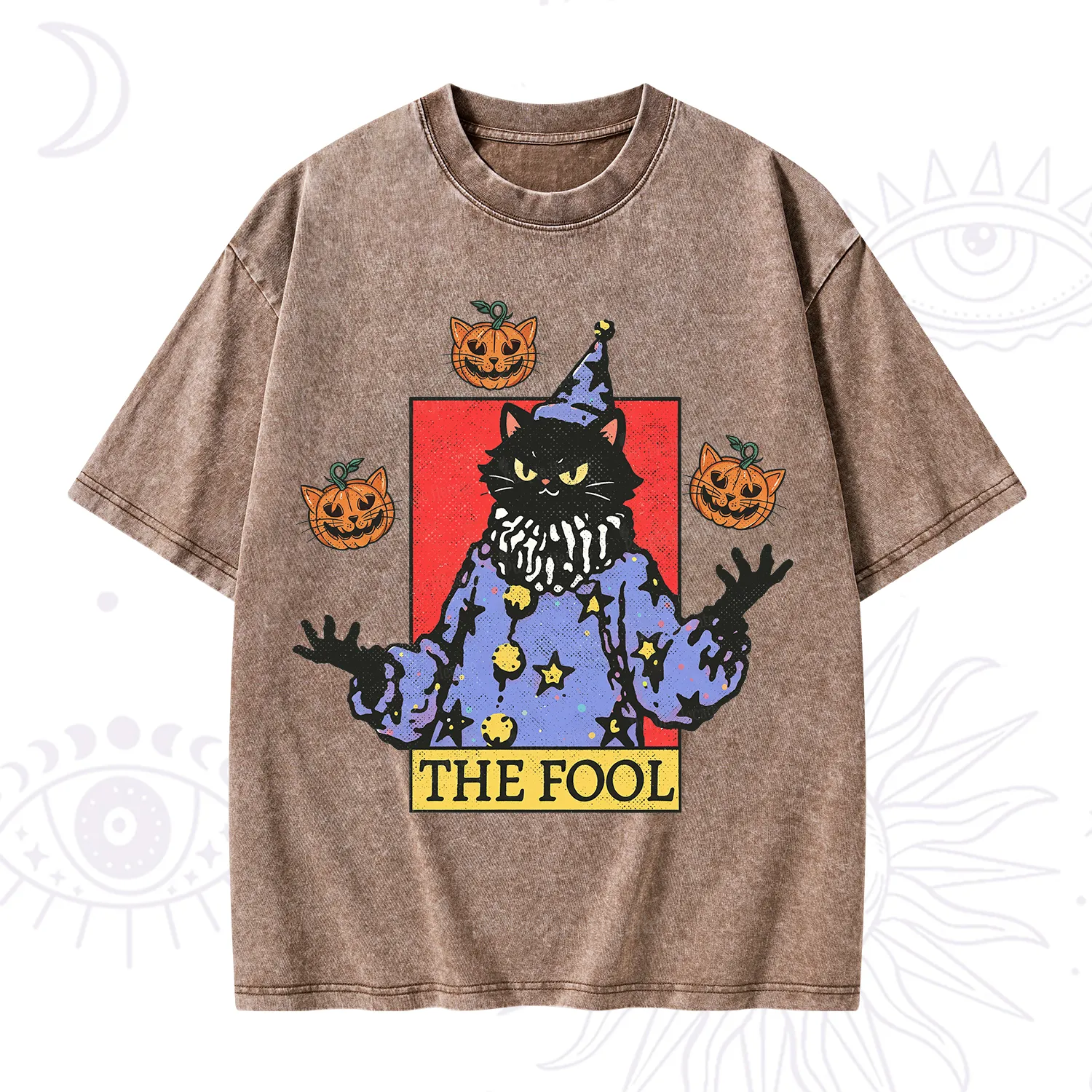 Purplehecate Spooky Fool Black Cat Washed T-Shirt