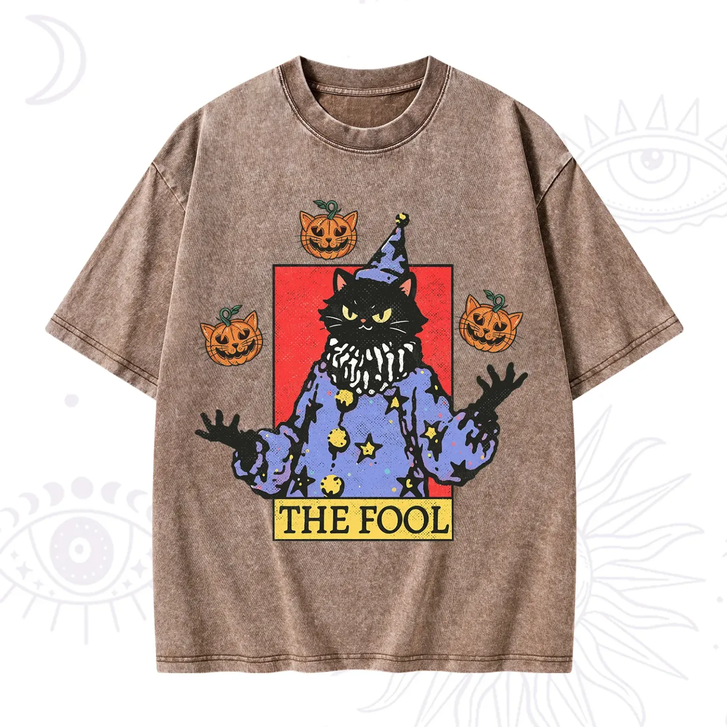 Purplehecate Spooky Fool Black Cat Washed T-Shirt