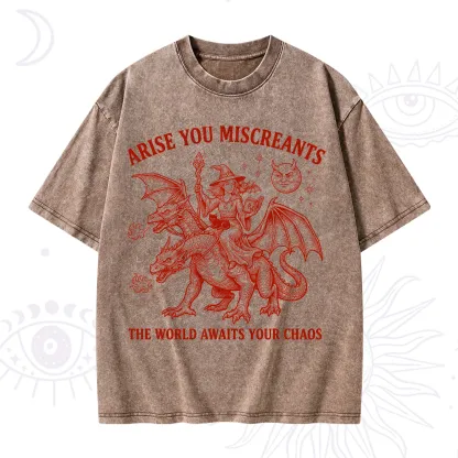 Purplehecate Arise You Miscreants Chaos Rider Witch Washed T-Shirt