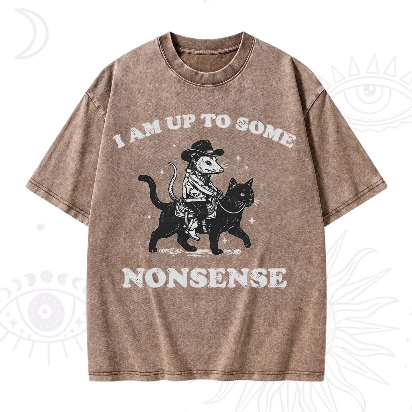 Purplehecate I Am Up To Some Nonsense Opossum Washed T-Shirt