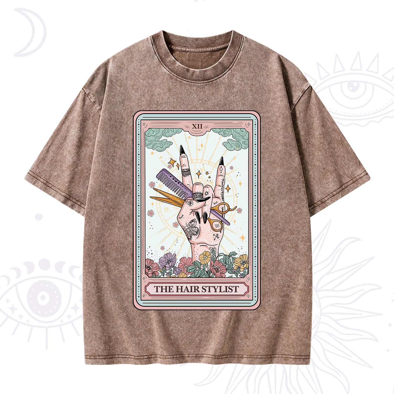 Purplehecate The Hair Stylist Tarot Washed T-Shirt