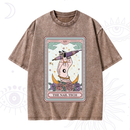Purplehecate The Nail Tech Tarot Card Washed T-Shirt