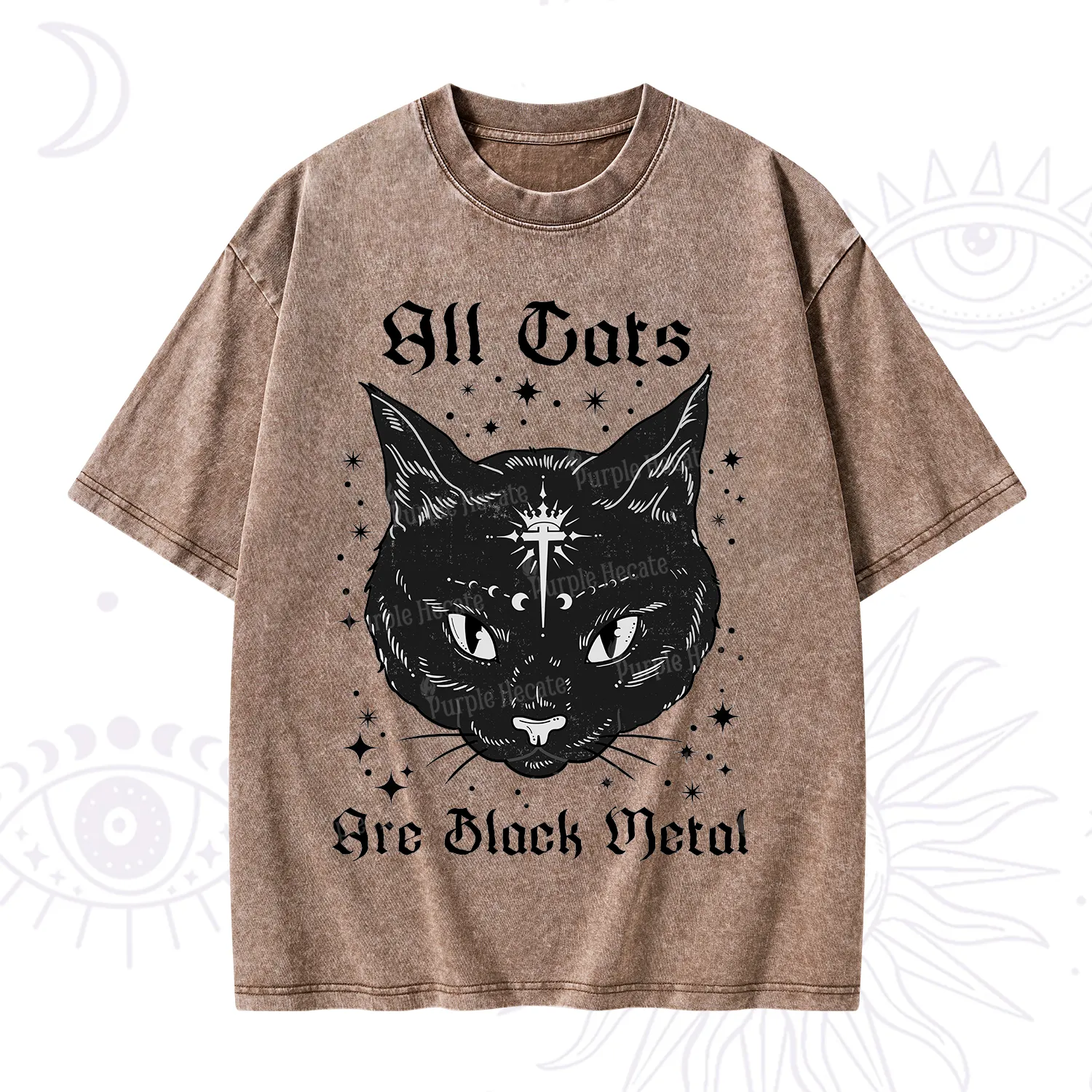 Purplehecate All Cats Are Black Metal Washed T-Shirt