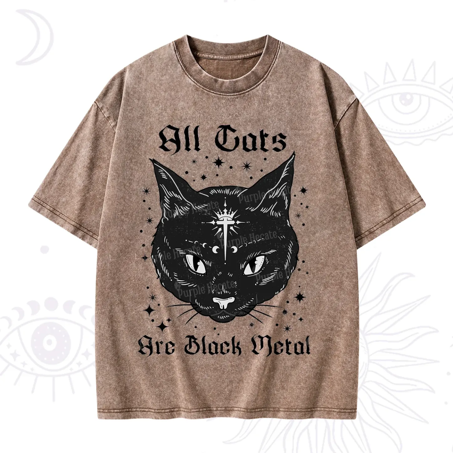 Purplehecate All Cats Are Black Metal Washed T-Shirt