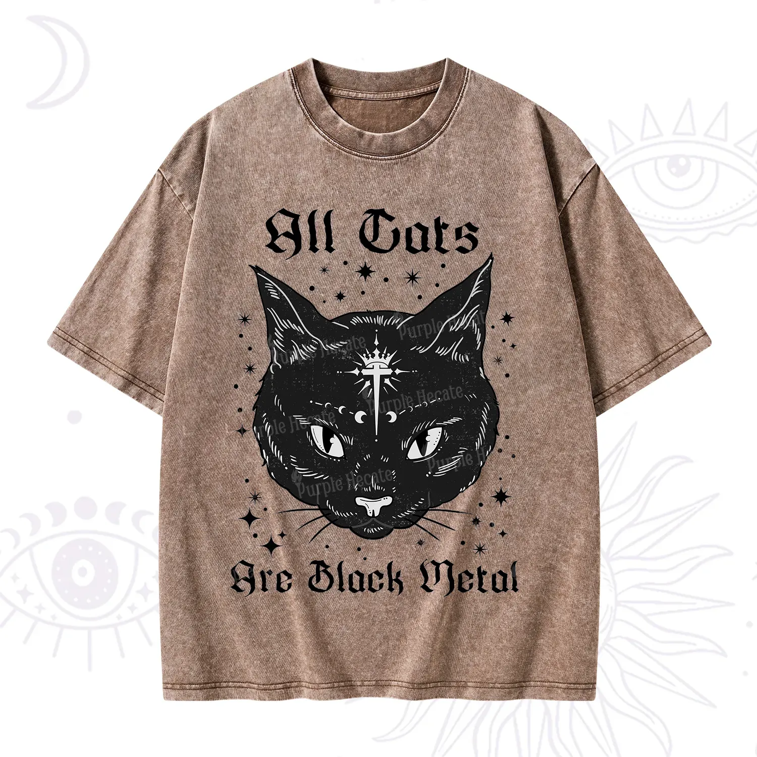 Purplehecate All Cats Are Black Metal Washed T-Shirt