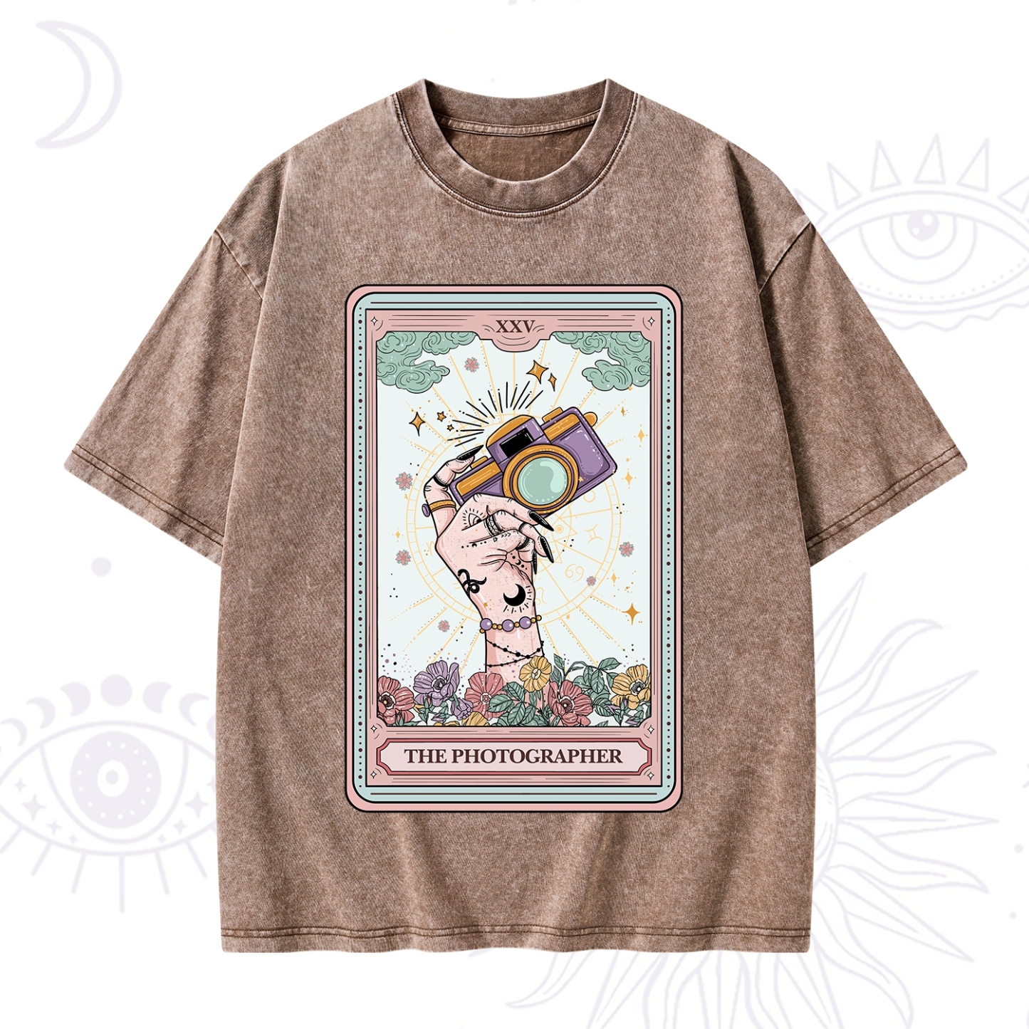 Purplehecate The Photographer Tarot Card Washed T-Shirt