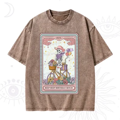 Purplehecate The Beep Beep Birthday Bitch Tarot Washed T-Shirt