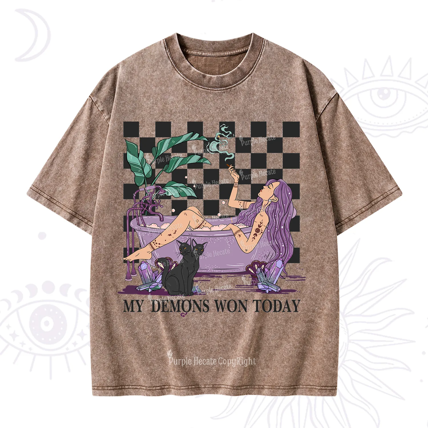 Purplehecate My Demons Won Today Washed T-Shirt