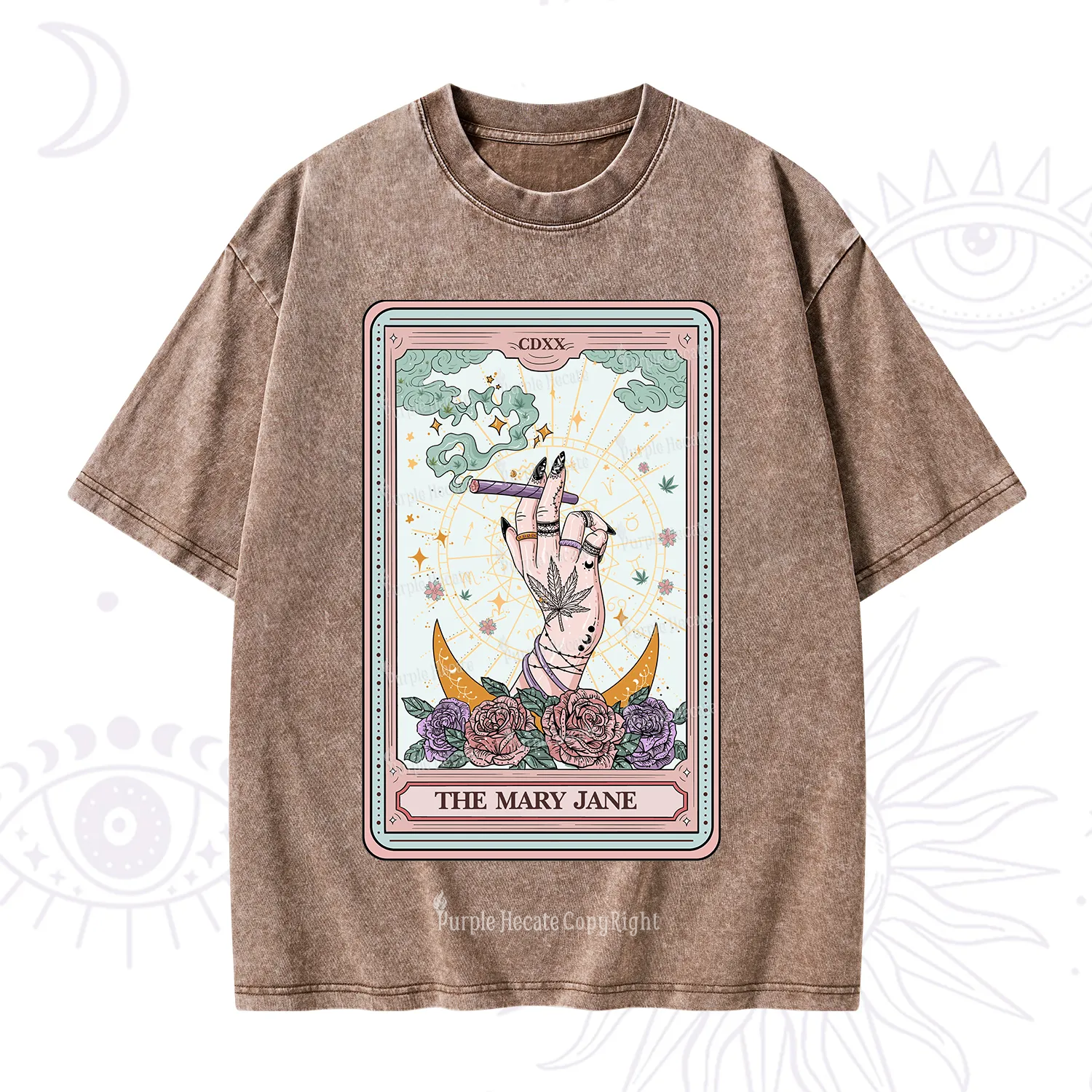 Purplehecate The Mary Jane Tarot Washed T-Shirt