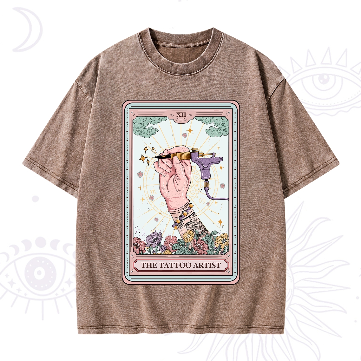 Purplehecate The Tattoo Artist Tarot Card Washed T-Shirt
