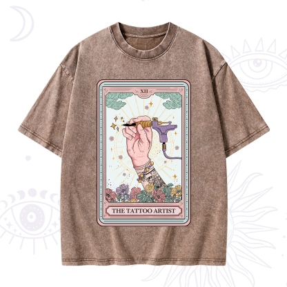 Purplehecate The Tattoo Artist Tarot Card Washed T-Shirt