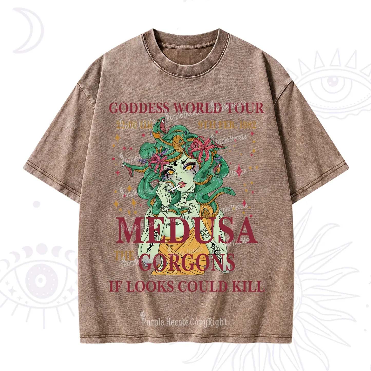 Purplehecate Medusa The Gorgons Washed T-Shirt