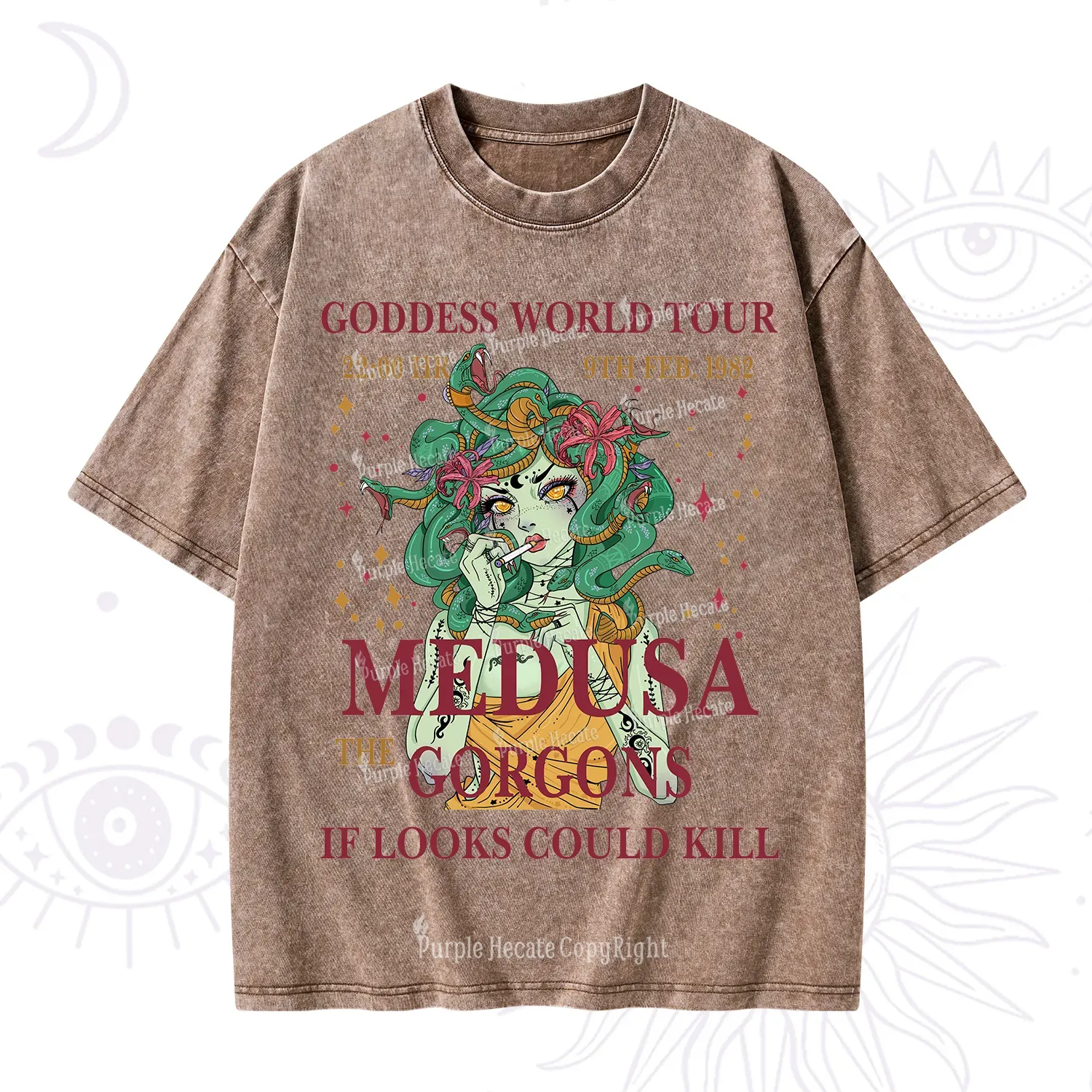 Purplehecate Medusa The Gorgons Washed T-Shirt