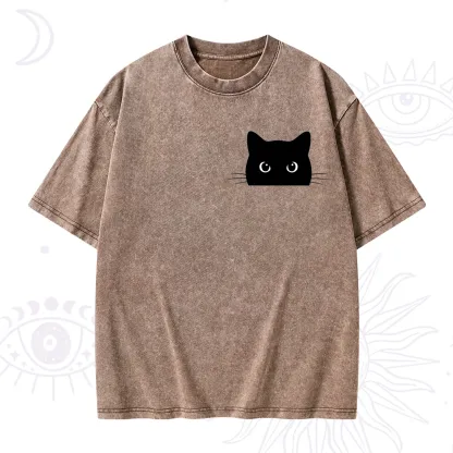 Purplehecate Black Cat Washed T-Shirt