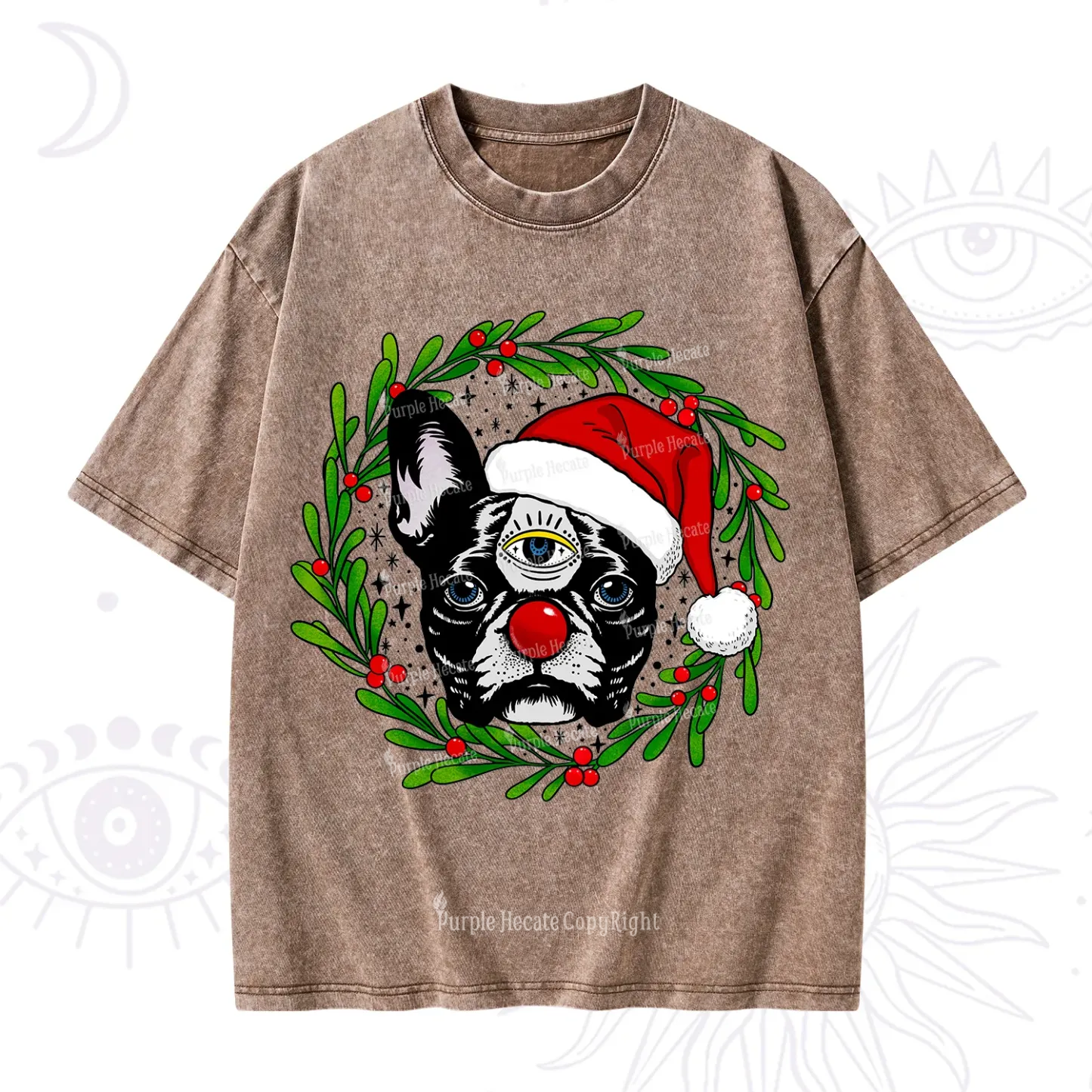 Purplehecate Like A Boss Christmas Washed T-Shirt