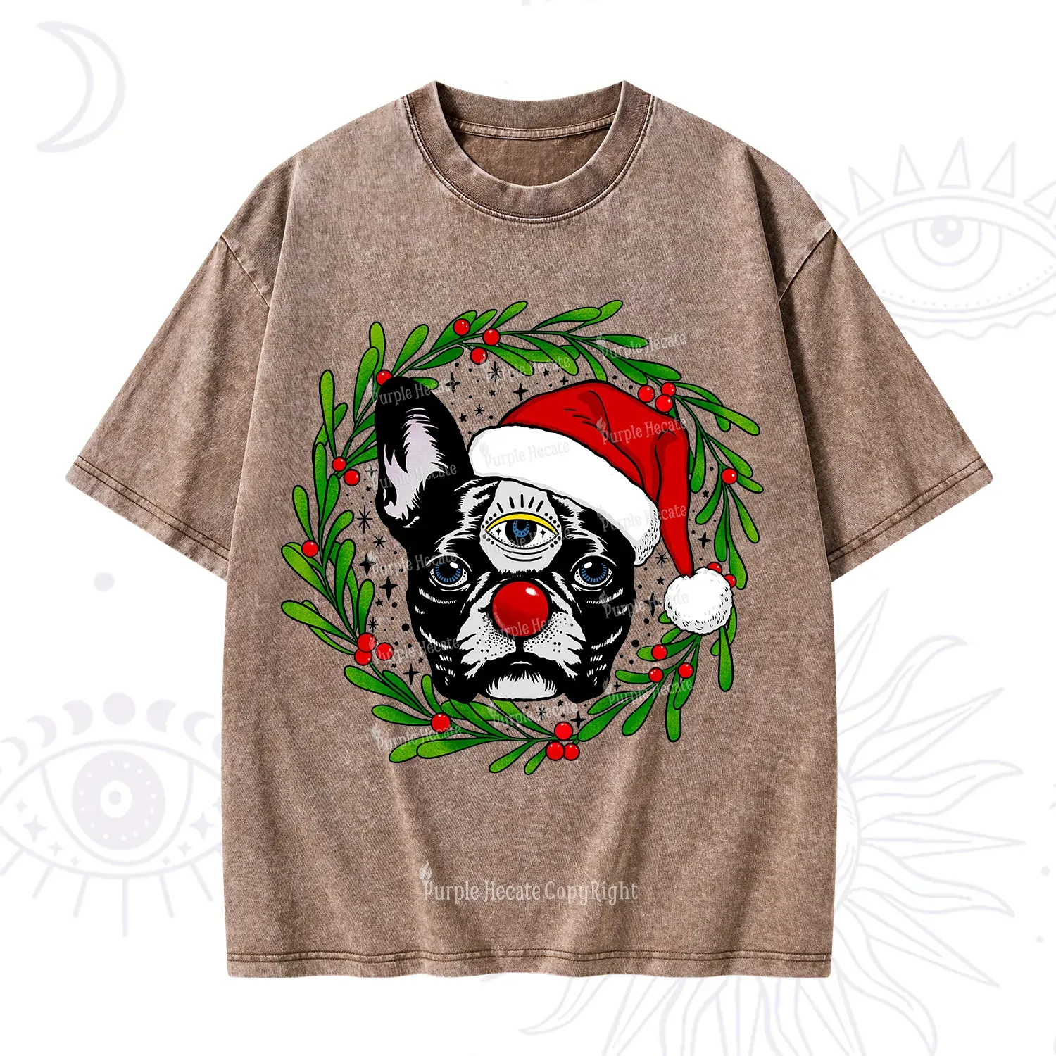 Purplehecate Like A Boss Christmas Washed T-Shirt