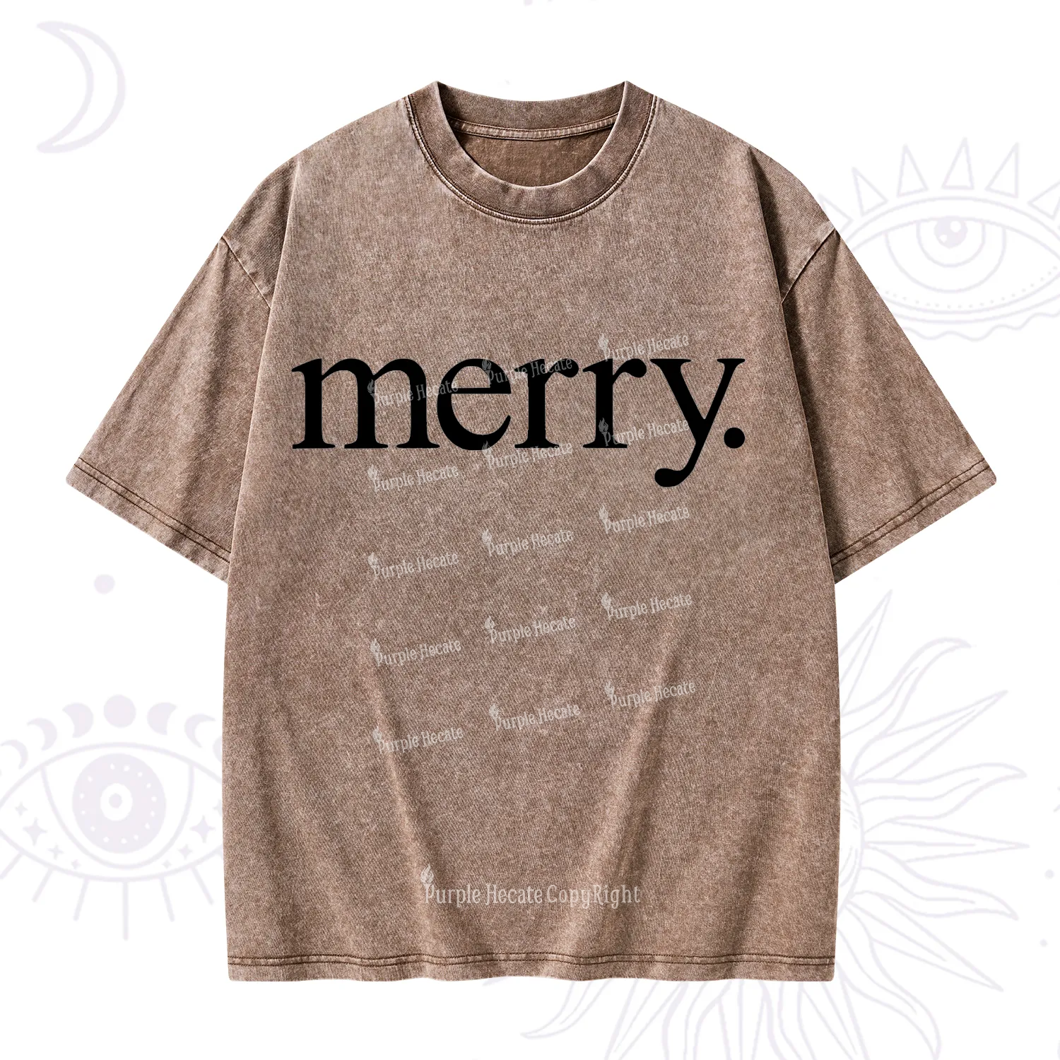 Purplehecate Merry Christmas Washed T-Shirt