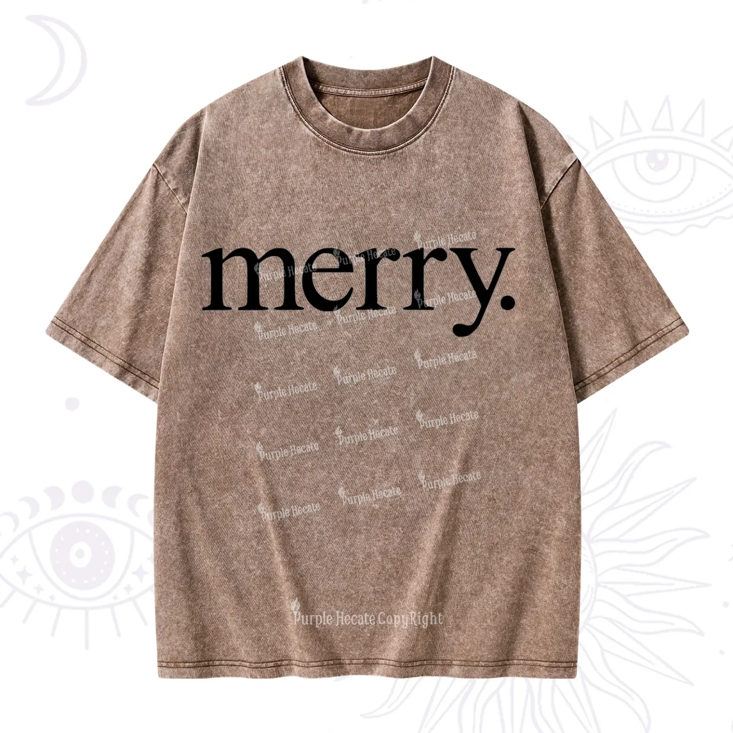 Purplehecate Merry Christmas Washed T-Shirt